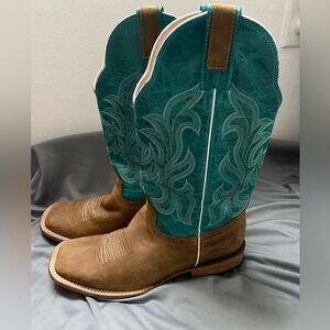 RED HAWK KRYSTA CAMEL AND TURQUOISE - WOMEN'S JEANS BOOTS 8.5D